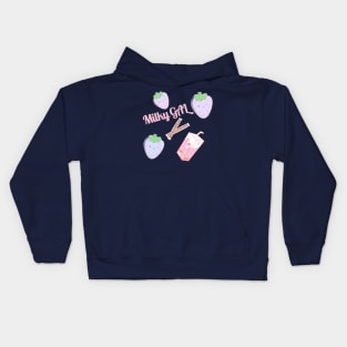 Milky Strawberry Gal Kids Hoodie